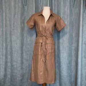 Elegant Tan Shirt Dress